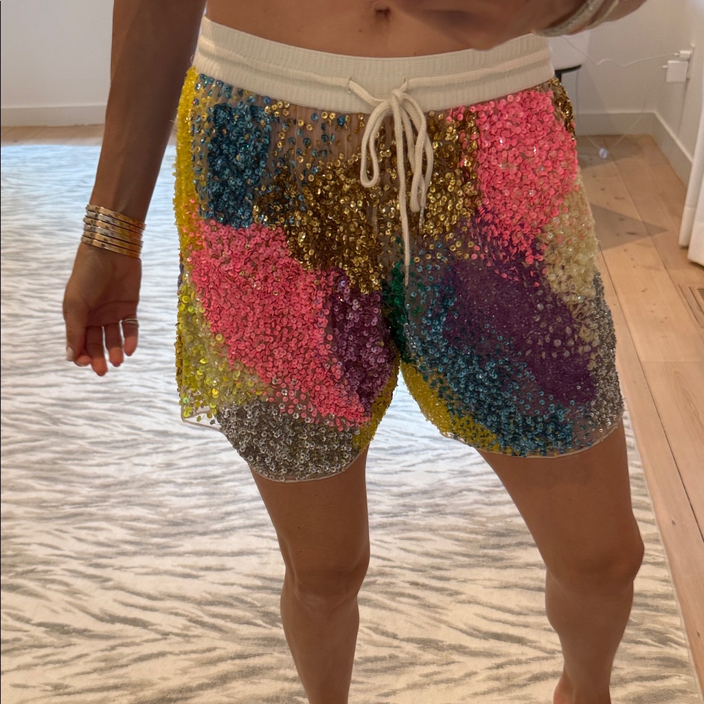 Ashish Multicolor Beaded Women's Athletic Shorts